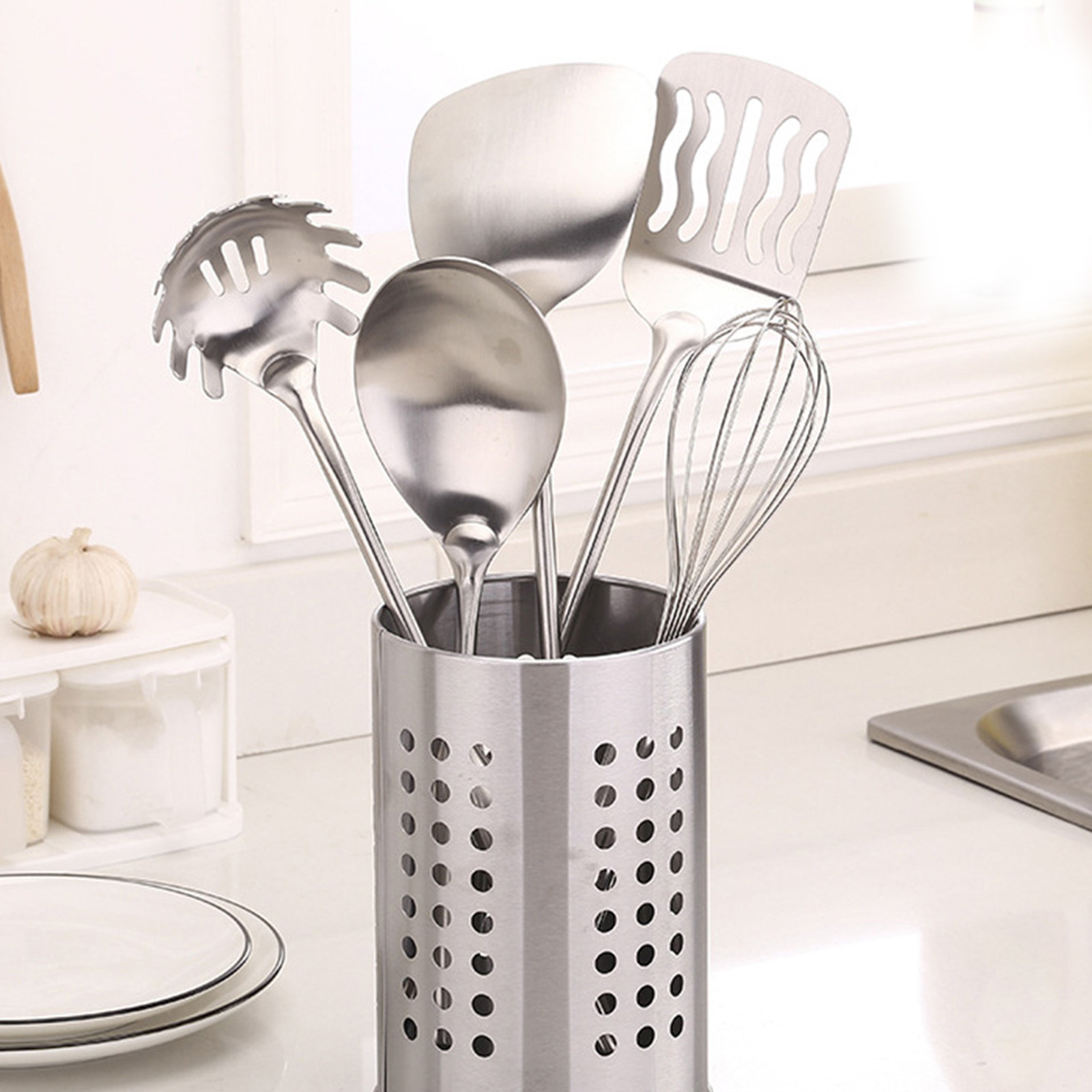 Kitchen Utensil Holder - 1Set Stainless Steel Chopstick Holder Wide