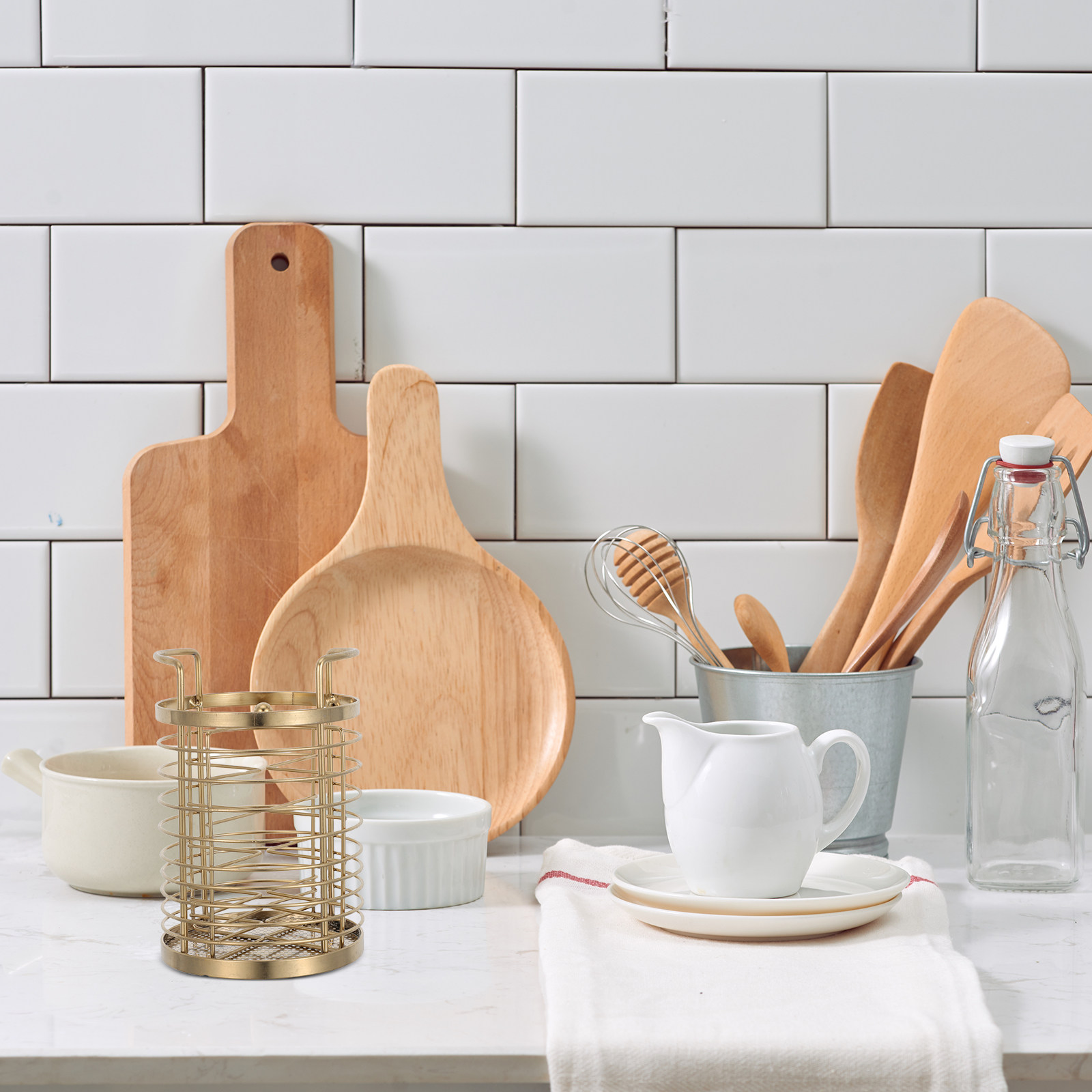 Kitchen Utensil Holder - Rotating Kitchen Utensil Holder Stainless Steel