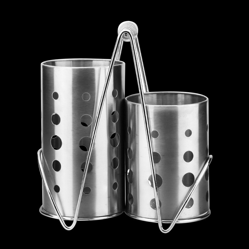 Kitchen Utensil Holder - 3Pcs Kitchen Chopsticks Holder Stainless Steel