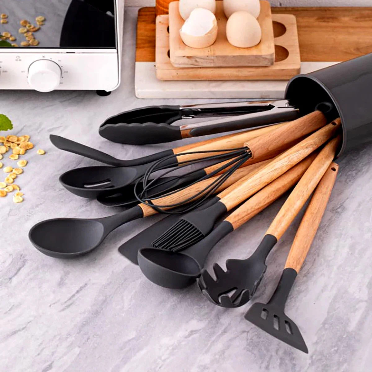 12Pcs Silicone Utensils Set No - đánh giá và giá Silicone Spatula Set