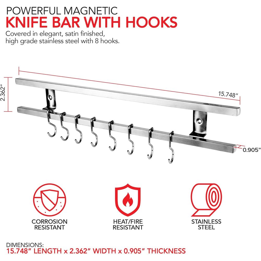 16 Inch Stainless Steel Metal  - đánh giá và giá Magnetic Knife Strip