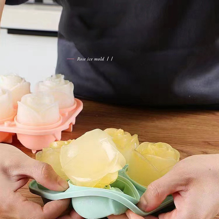 3D Rose Ice Molds 4 Holes Ice  - đánh giá và giá Kitchen Utensil Holder