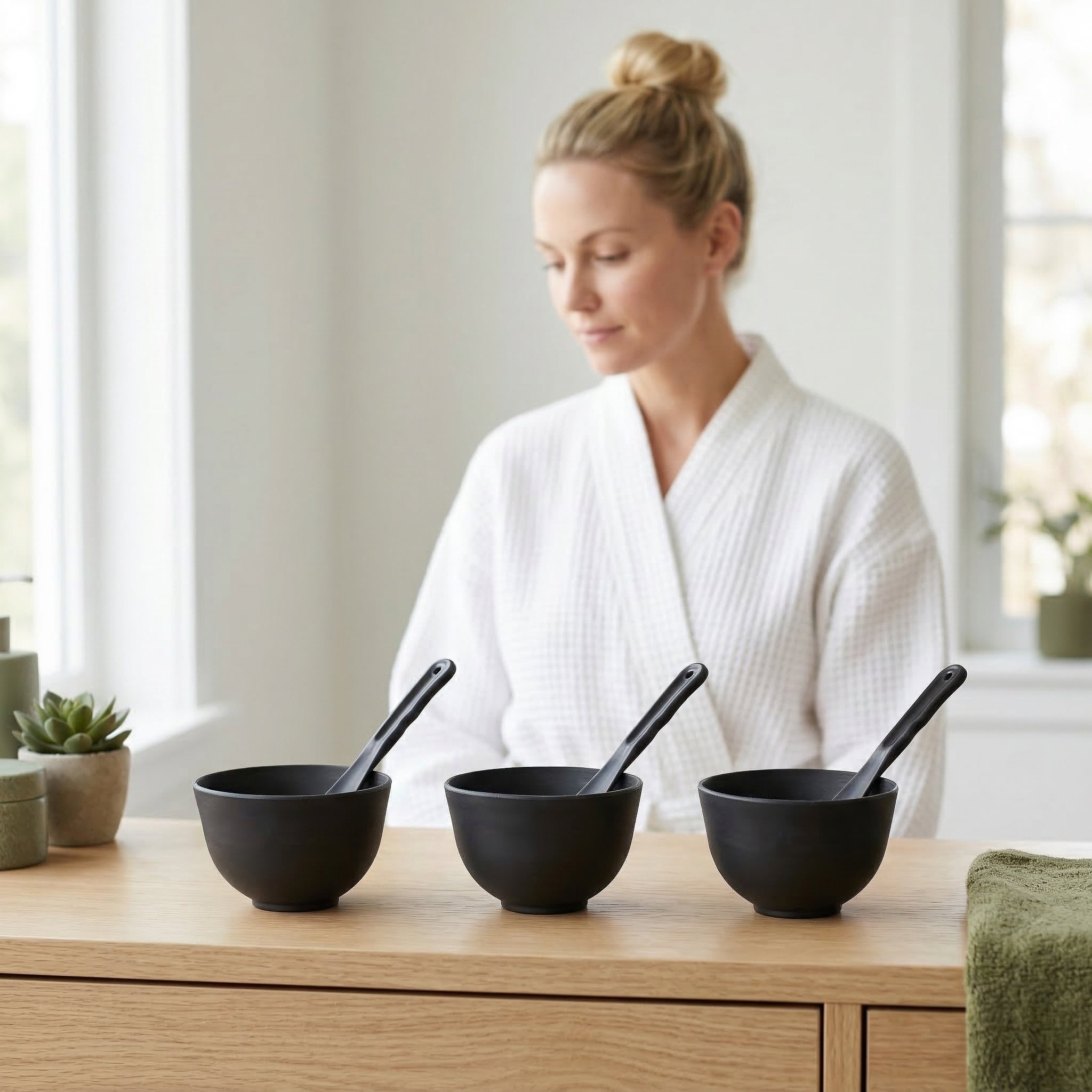 1Set Silicone Facial Mask Bowl - đánh giá và giá Silicone Spatula Set
