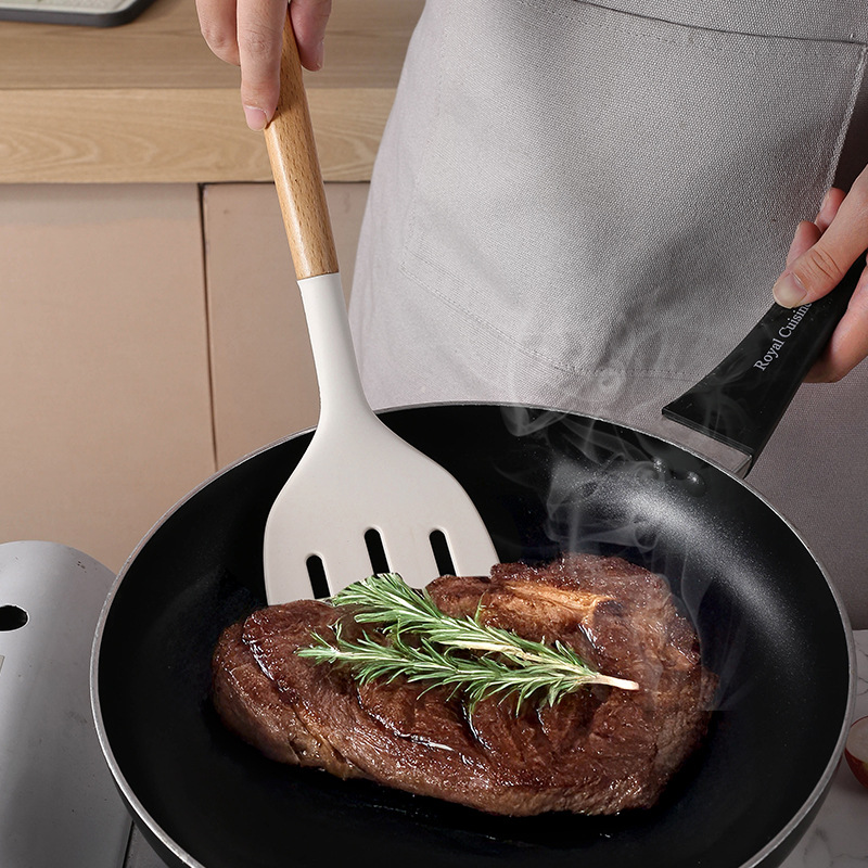 Wooden handle silicone spatula - đánh giá và giá Silicone Spatula Set