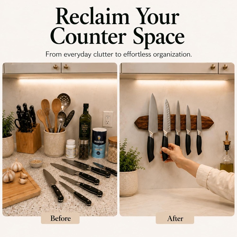 Magnetic Knife Holder - Acacia - đánh giá và giá Magnetic Knife Strip