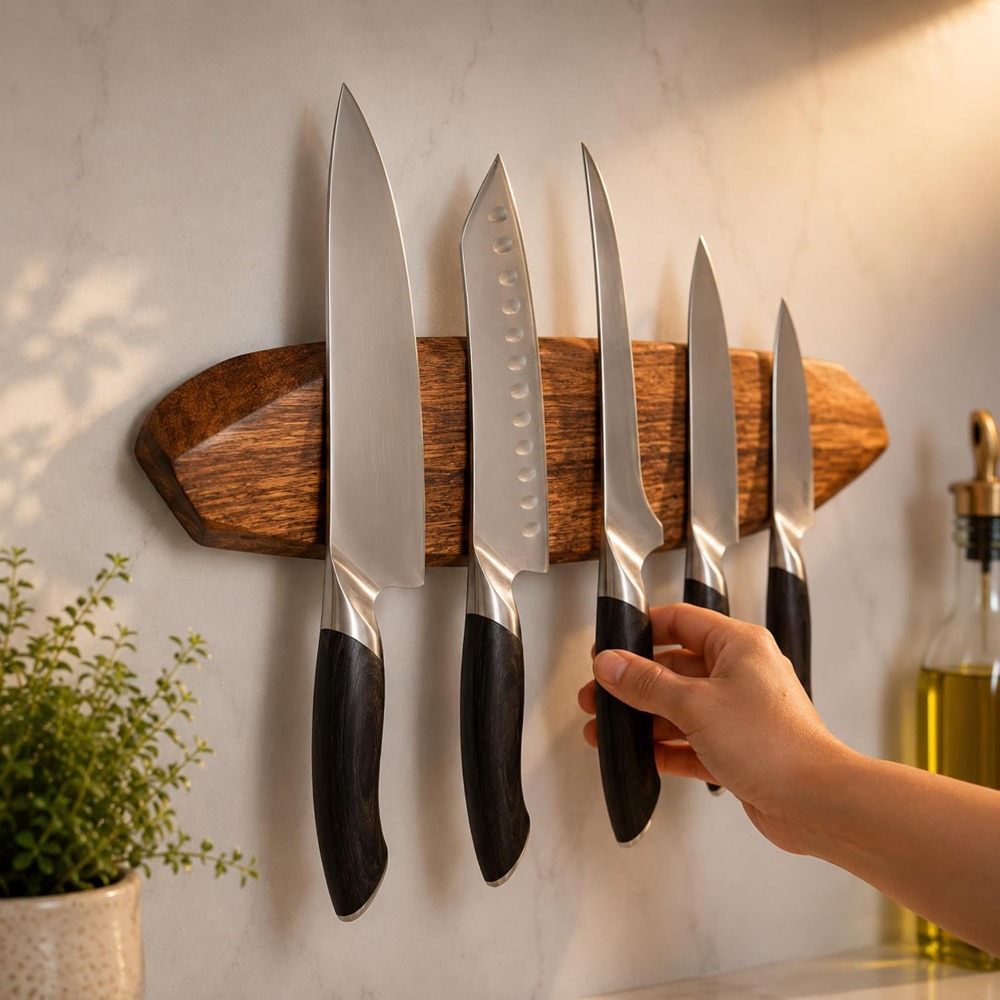 Magnetic Knife Holder - Acacia - đánh giá và giá Magnetic Knife Strip