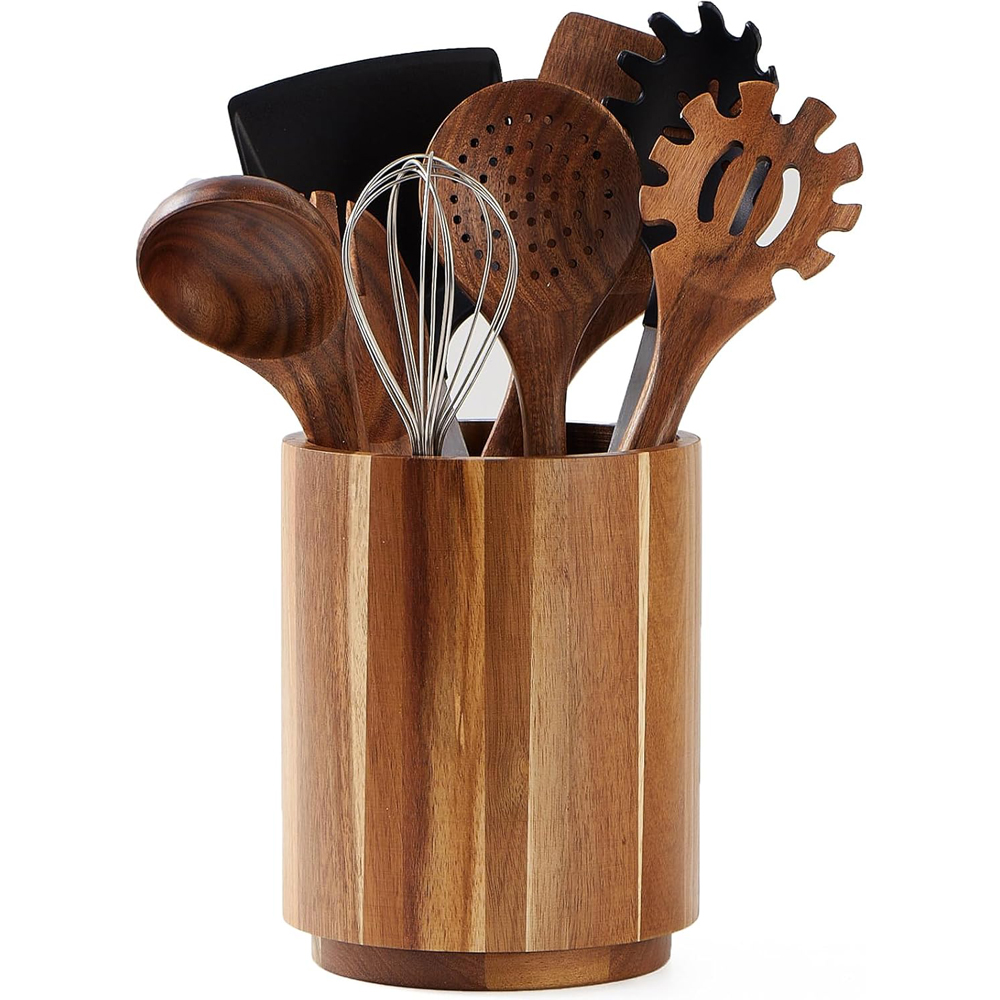 Acacia Wood Utensil Holder for - đánh giá và giá Kitchen Utensil Holder